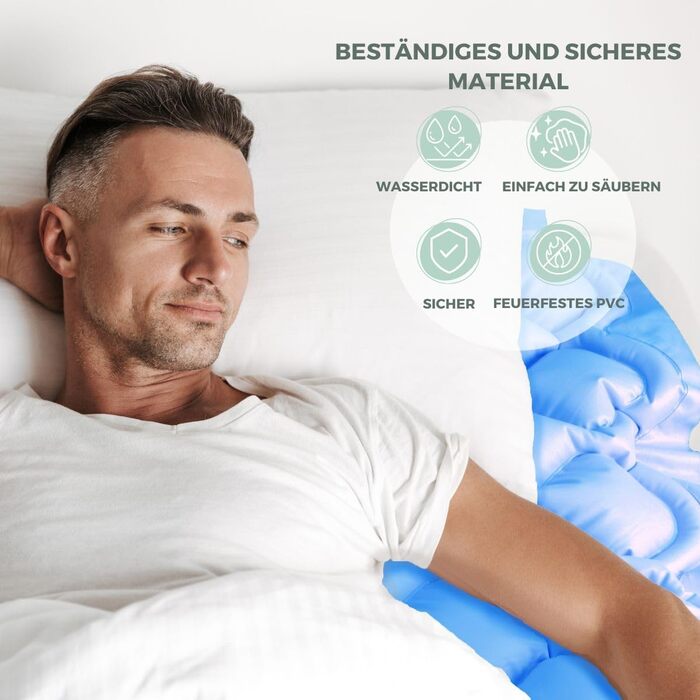 Протипролежневий матрац, модель mobi 1, з компресорним двигуном, надувний матрац, лікар циклу зміни, європейський бренд, для пролежнів I стадії, 200 x 90 см, 130 комірок, синій