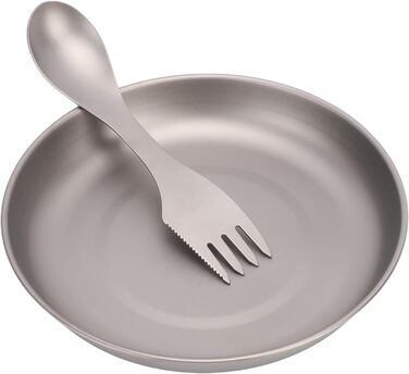 Набір посуду для кемпінгу Ti, багаторазовий, компактний, для мандрівників, активного відпочинку, туристів, тарілок для пікніка