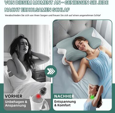 Подушка для сну на боці, подушка для шиї, подушка для голови, подушка з піни з ефектом пам&39яті, подушка для підтримки шиї, подушка для сну на спині, животі та на боці