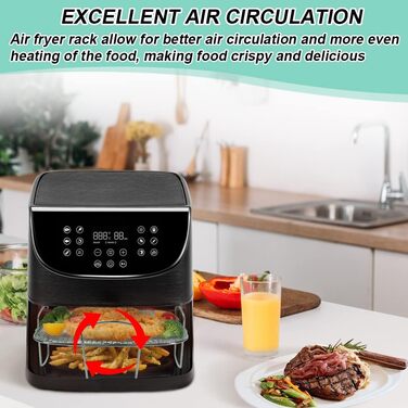 Аксесуари для фритюрниці YQL для квадратної фритюрниці Cosori 5.5 XXL/6.4L, 20cm 304 з нержавіючої сталі Аксесуари для фритюрниці xxl Стійка для фритюрниці