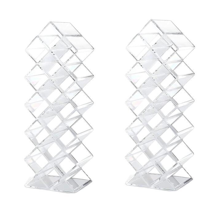 Секційний акриловий органайзер для зберігання помади, органайзер для блисків для губ, тримач для помади, органайзер для макіяжу, тримач для помади для туалетного столика у ванній кімнаті, 2-