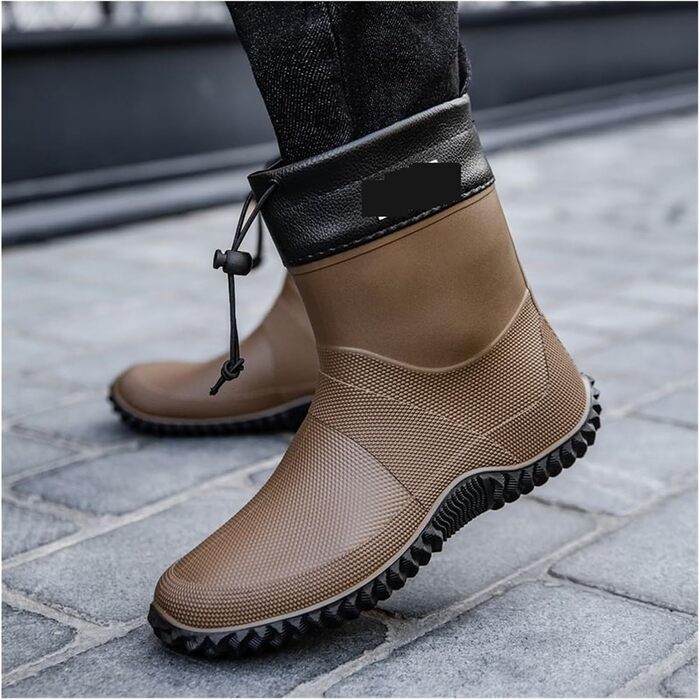 Чоловічі гумові чоботи, водонепроникні короткі гумові чоботи, садові чоботи, робоче взуття на низькому підборі, взуття для активного відпочинку на природі, колір 4, EU 40