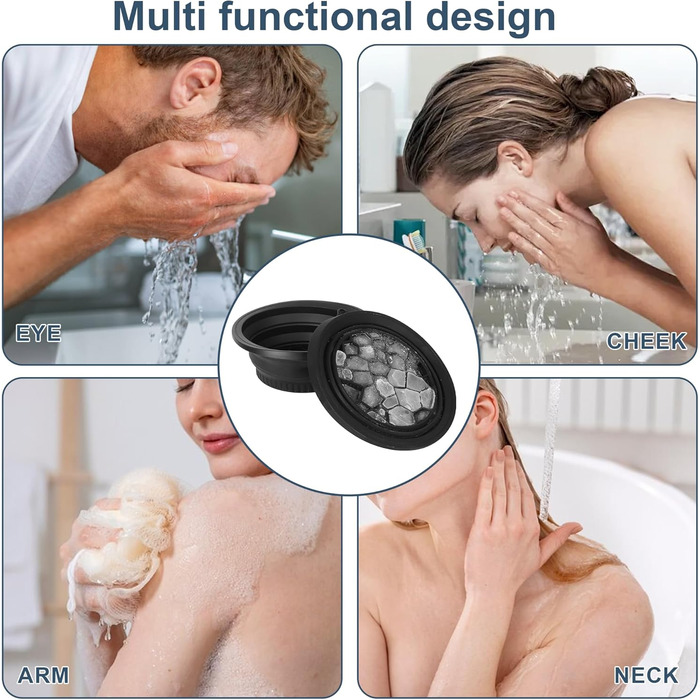 Складаний умивальник із вбудованим лотком для кубиків льоду, силіконовий крижаний складний умивальник для обличчя, охолоджувач води з льодом для обличчя для заспокоєння шкіри, зменшує набряки