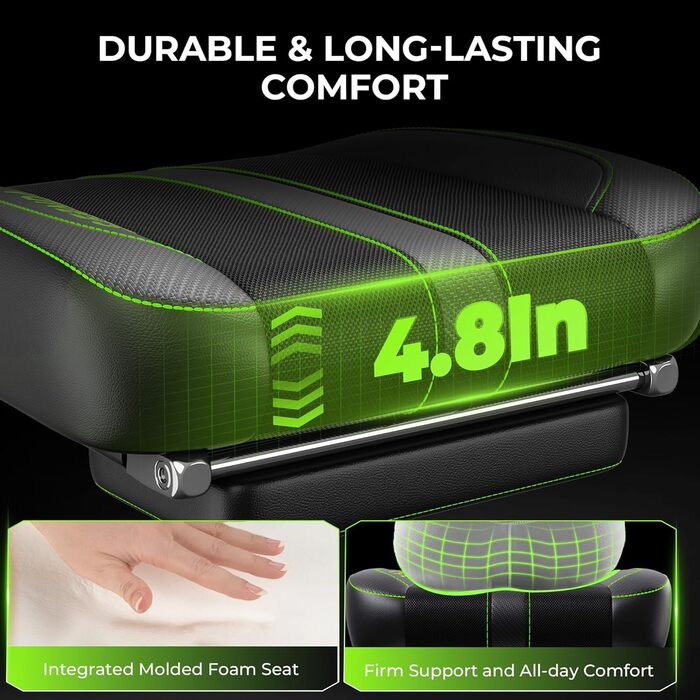 Ергономічне ігрове крісло Seenda GCP-25 з масажем офісне крісло з високою спинкою, кутом нахилу 135, з підставкою для ніг, з повітропроникною сітчастою тканиною та вантажопідйомністю 150 кг, безшумними колесами для використання на столі