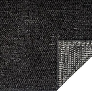 Килим Dream для приміщень та вулиці, стійкий до атмосферних впливів, міцний, довговічний, стійкий до ультрафіолету, балкон, тераса, сад, антрацит, 160 x 220 см, 160 x 220 см, антрацит