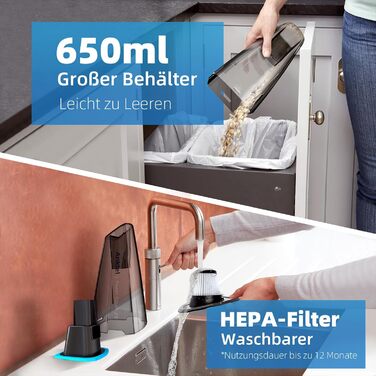 Переможець тесту ручного пилососа Anktel 14,8V 9700Pa з зарядною станцією Ручний пилосос без мішка для збору пилу з миючим фільтро