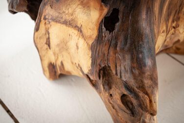 ІНТЕР&39ЄР riess-Ambiente.de Табурет зі стовбура дерева ROOT Тиковий стілець Сидіння з масиву кореневого дерева Табурет Приставний столик Стіл з натурального дерева Стіл з деревини Дерев&39яний стілець Пуф для ніг