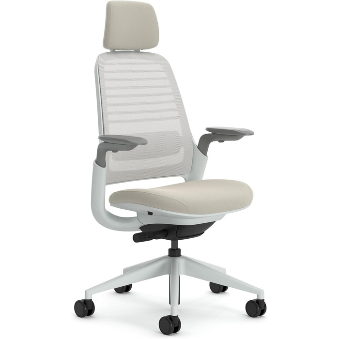 Ергономічне офісне крісло Steelcase Series 1, 66 x 64 x 112 см, тканина / сітка / полімер, бежевий
