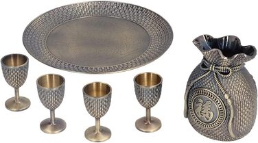 Набір келихів для вина у турецькому стилі, вінтажні склянки та глечик зі сплаву цинку з рельєфним декором для весільного декору, чаювання та домашнього використання