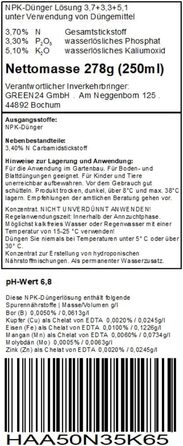 250ml Nutrients as Concentrate (Plant Harvest), 250ml Nutrients as Concentrate (Plant Harvest)
