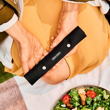 Набір ложок та виделок з нержавіючої сталі BLACKBLUM, практичне поєднання ложки та виделки, ідеально підходить для кемпінгу та пікніків, міцний та придатний для миття в посудомийній машині з фруктовим мотивом, включаючи футляр з переробленого ПЕТ