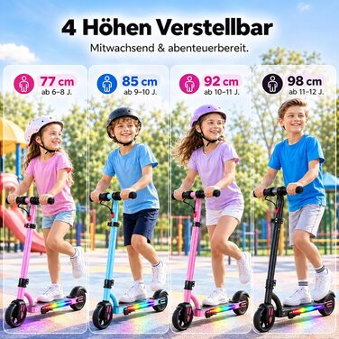 Дитячий електросамокат Caroma Kinder, 150 Вт, для дітей 6-12 років, чорний
