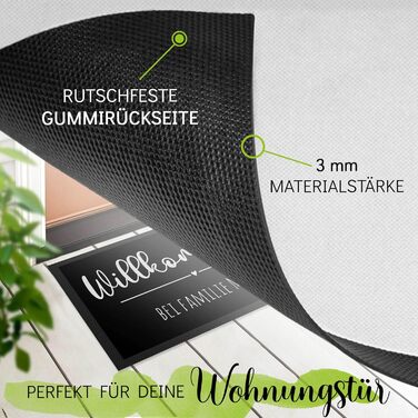 Персоналізований килимок для дверей з принтом королівського кольору та одним рядком власного тексту - Вітальне серце - Подарунки на новосілля Нековзний, 60x40 см з гумовим краєм