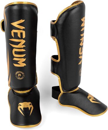 Захисні чохли для гомілок Venum для дорослих Challenger 2.0 L чорні/золоті