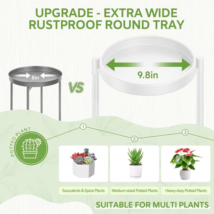 Велика металева підставка для рослин з 6 ярусами, підставка для квітів, полиця для рослин, для використання в приміщенні/на вулиці, складна підставка для рослин для саду, балкону, вітальні, біла/чорна, 6 ярусів, білий