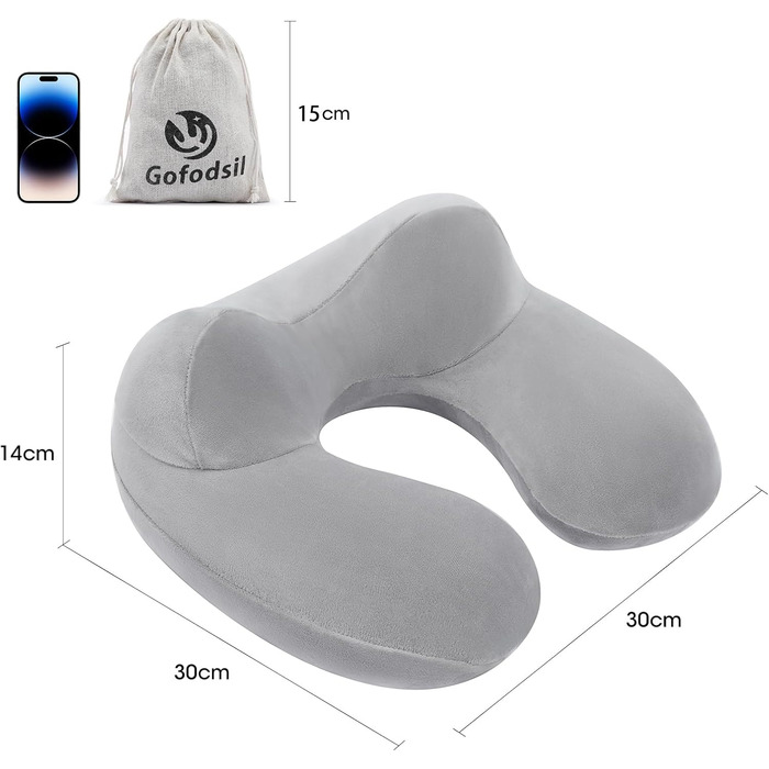Надувна подушка для шиї для літаків, кемпінгу, поїздів та автомобілів з пов&39язкою на очі та берушами, портативна подушка для подорожей, надувна подушка для шиї для літаків, 2 шт.