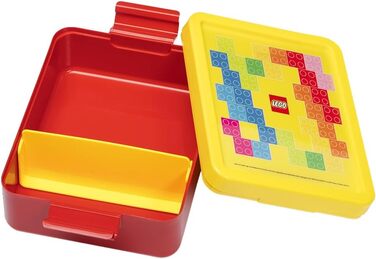 Ланчбокс LEGO Room Copenhagen з відділеннями культовий дизайн, міцний та веселий для дітей, жовто-червоний, можна мити в посудомийній машині, ідеально підходить для приготування їжі, перекусів та подорожей