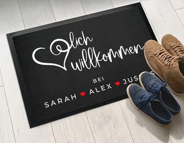 Персоналізований килимок для привітання до 120 см - Персоналізований килимок для привітання родини, тонкий гумовий килимок, подарунок на замовлення (60x40 см) 40 x 60 см (прямокутний)