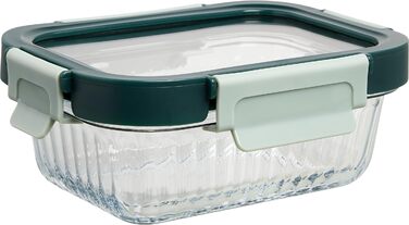 Мл Скляна контейнер для свіжості з боросилікатного скла, герметична скляна банка з кришкою та силіконовим ущільнювачем, придатна для духовки до 250C та морозильної камери до -20C, 370