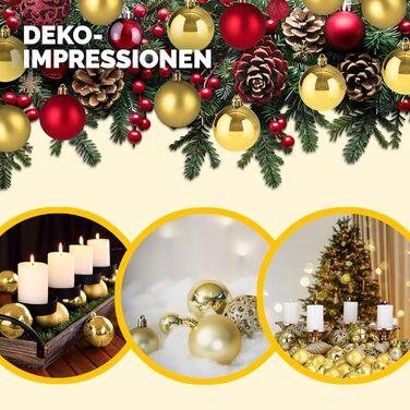 Різдвяні кульки 54 шт золоті Deuba