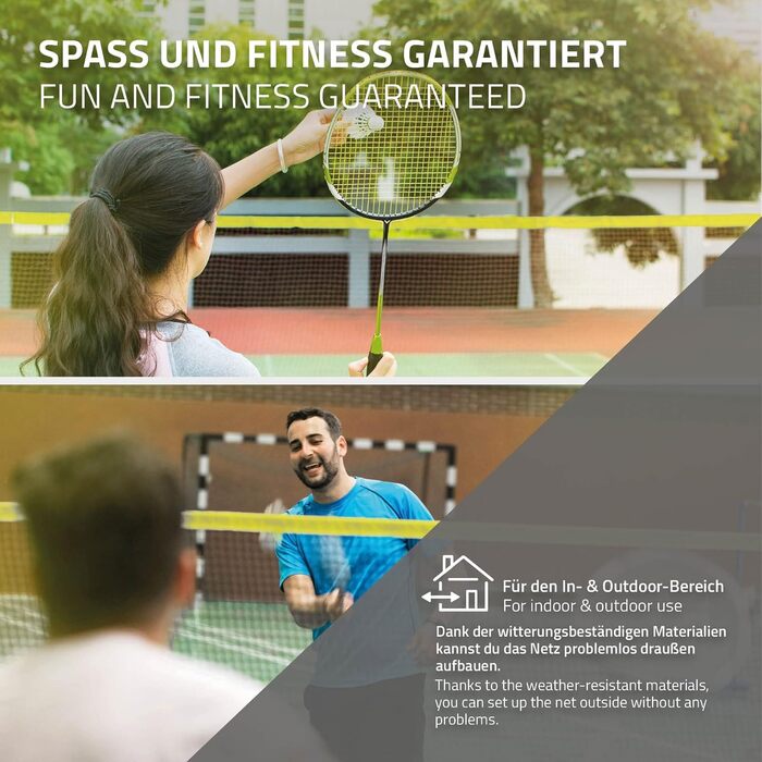 Сітка для бадмінтону Hauki, тенісна сітка 400 см/500 см, чорна/синя, висота 156 см, комплект сітки для воланів, 3 волани, сумка для перенесення, міцна залізна рама, портативна волейбольна сітка, тренувальна сітка для приміщень та вулиці, чорна, 500 см