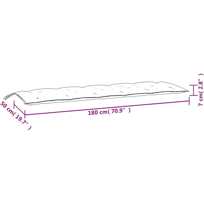 Подушка для лавки CIADAZ 2 шт. Лавка для подушки сидіння, Подушка для лавки, Подушка для садової лави, Подушка для садової лавки, Подушка для сидіння на відкритому повітрі, Візерунок листя 180x50x7 см Тканина