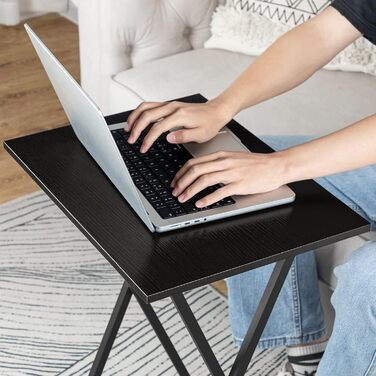 Журнальний столик HOOBRO, складний столик-підставка, столик для дивана, підставка під телевізор в індустріальному стилі, легко збирається, чорний EBK15BZ01 Чорний 1