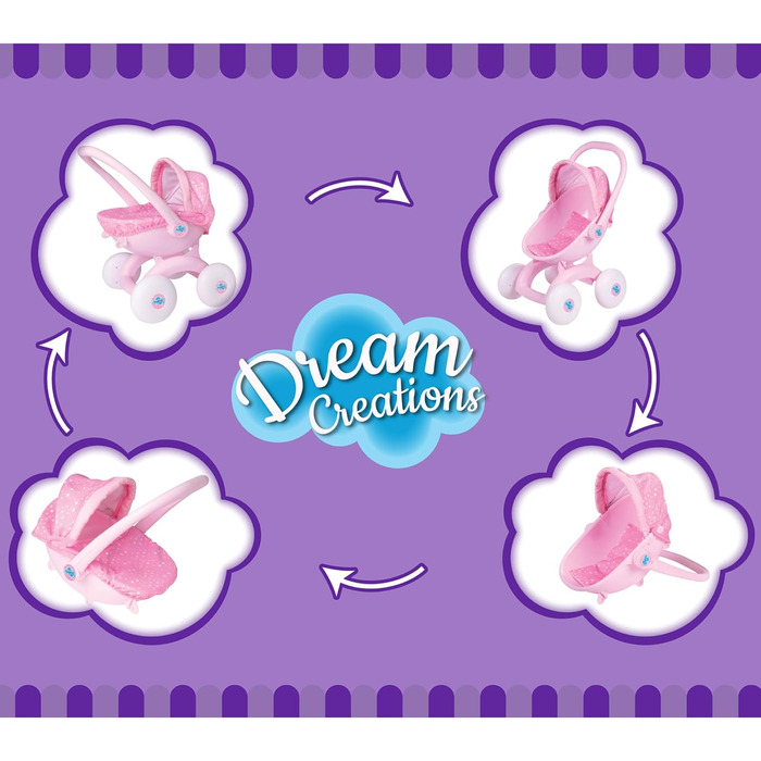 В-1 My First Doll's Pram - лялькова коляска з 4 регульованими режимами - лялькова коляска, лялькова люлька, лялькове автокрісло іг