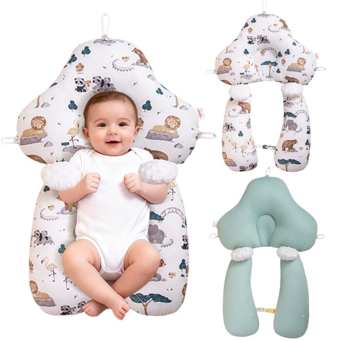 Позиціонуюча подушка, подушка для підтримки голови при синдромі плоского голова, 65 x 42 см, U-подібна позиціонуюча подушка, регульований допоміжний пристрій для позиціонування голови та тіла, можна прати.