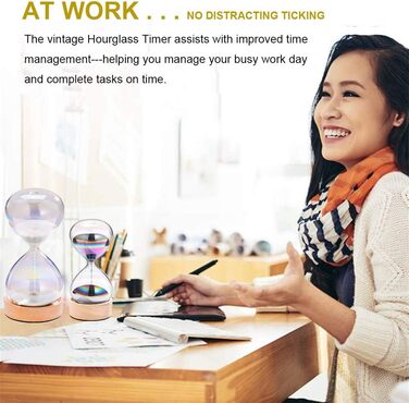 Пісочний годинник SuLiao для утену, поворотний на 720, старовинний білий пісочний годинник, вінтажний пісочний годинник 1 Hora Reloj de Arena, великий метал, пісочне скло, офіс, письмовий стіл, дім, весільне оформлення (вітражі, набір 30 хв і 5 хв)