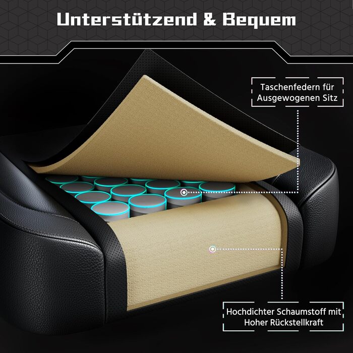 Ігрове крісло Yaheetech, ергономічне ігрове крісло з функцією масажу та висувною підставкою для ніг, регульована спинка, регульована висота, комп&39ютерне крісло, обертове крісло (чорне)