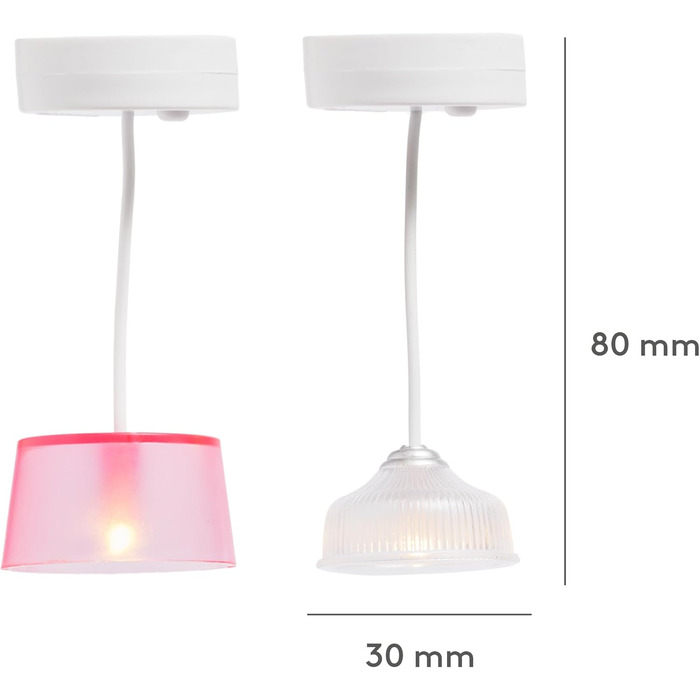 Набір для освітлення лялькового будиночка LUNDBY, аксесуари для лялькового будиночка з 2 частин - лампа для лялькового будиночка на батарейках для мініатюрного будиночка - набір лялькових аксесуарів для ляльок 11 см у масштабі 118 нового покоління