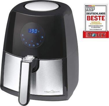 Фритюрниця ProfiCook Без масла та жиру 7 програм смаження Програма зі змінним часом Температурна програма Ємність 2,5 л, світлодіодний дисплей знімний контейнер PC-FR 1147 H Black - знята з виробництва модель