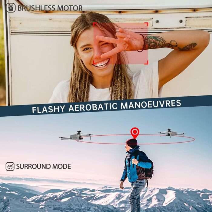 Дрон X-Verse KF102 MAX із камерами 4K HD, 2-осьовим підвісом, уникненням перешкод на 360, складаним квадрокоптером 5G із безщітков