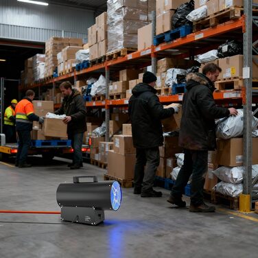 Газовий обігрівач Froadp 30 кВт, чорний, газовий обігрівач для використання в приміщенні, портативний газовий обігрівач із захистом від перегріву, включаючи регулятор тиску 700 мбар та шланг 1,5 м, для будівельних майданчиків, майстерень, складів 30 кВт