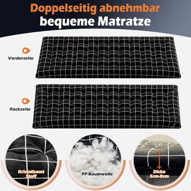 Розкладне кемпінгове ліжко, розкладне гостьове ліжко до 200 кг, розкладне ліжко з бічною кишенею, портативний кемпінговий шезлонг, для використання на свіжому повітрі, в саду, кемпінгу, подорожей та в приміщенні (чорне)