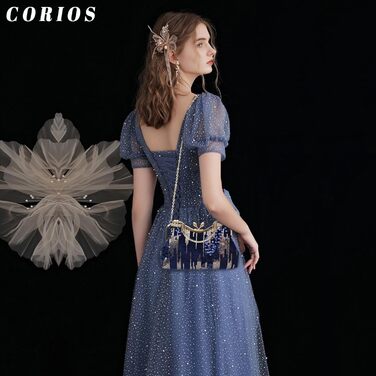 Вінтажна вечірня сумочка 1920-х років з паєтками, оксамитовий клатч для жінок, весідна сумочка для нареченої, елегантна сумка на ланцюжку з діамантами та стразами, темно-синя