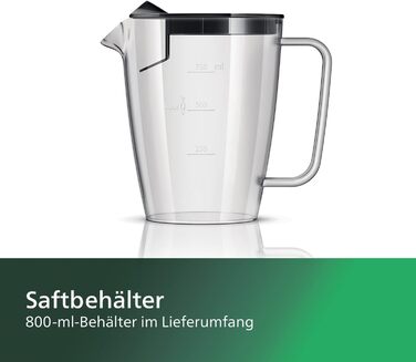 Соковижималка Philips - 800 Вт, 2 л, додаток для рецептів HomeID, XL отвір для заливки, QuickClean (HR1856/70), 15 x 18 x 13 см, ч