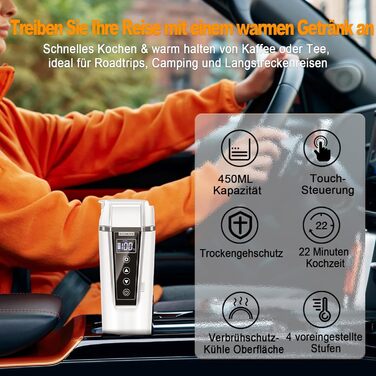 Подорожній чайник автомобільний 12v 24v для автомобіля вантажівки таксі дитини, чайник швидкого нагріву для автомобіля подорожня к