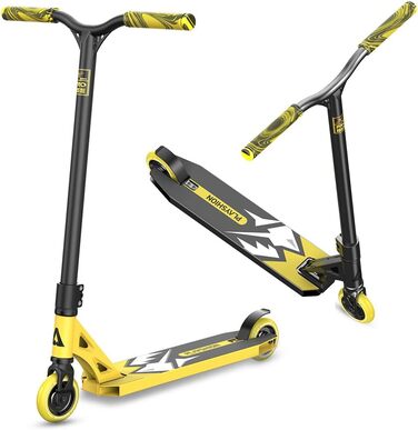 Самокат PLAYSHION трюковий самокат для фрістайлу 100мм з колесами на шарикопідшипниках ABEC 9 для дітей та дорослих жовтий
