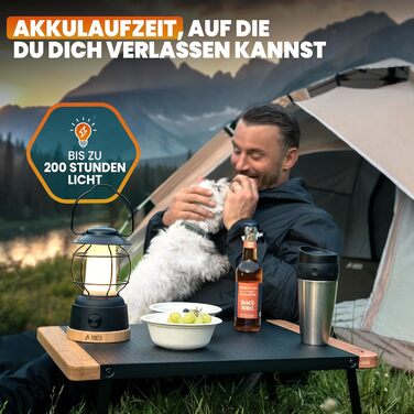 Акумуляторний світлодіодний кемпінговий ліхтар ARCTA Ретро-кемпінговий ліхтар з батареєю Водонепроникний IPX4 Регульований зовнішній ліхтар 20-450 лм Кемпінговий ліхтар для намету, саду, кемпінговий ліхтар та світлодіодний ліхтар USB-портативний зарядний 