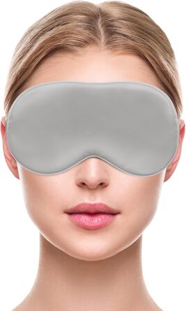Маска для очей Liebesfreunde зі 100 натурального шовку - зручна та м&39яка - жіноча та чоловіча маска для сну - із зав&39язаними очима, сіра