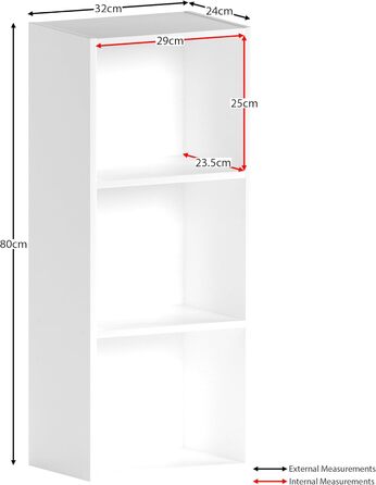 Книжкова полиця Vida Designs Oxford, 3-рівнева, кубоподібна, біла, дерев&39яна стелажна тумба для офісу, меблі для вітальні, 3 полиці, білий колір