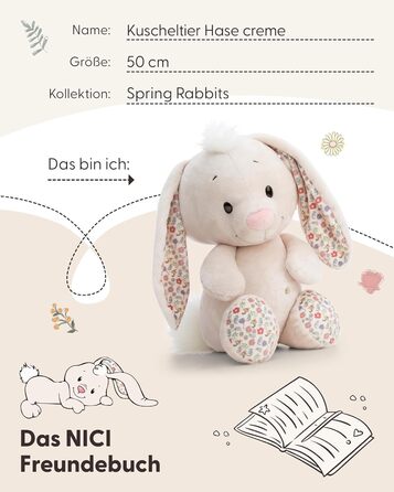 М'який плюшевий зайчик 50 см - бежевий - іграшка з ніжного плюшу, милий плюшевий друг для обіймів та ігор, для дітей та дорослих, чудовий подарунок 62673