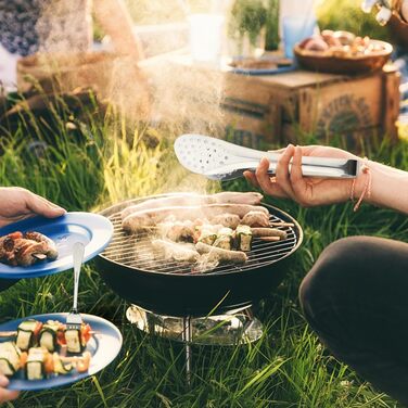 Набір столових приборів з нержавіючої сталі для кемпінгу на 4 особи, набір посуду для пікніка з 20 предметів з ложкою, виделкою, ножем, тарілкою, затискачем та відкривачкою для пляшок - Портативний набір столових приборів для кемпінгу та пікніків (Срібний