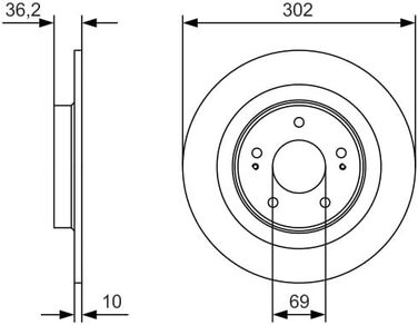 Гальмівні диски Bosch BD2005 сертифікація ECE-R90 2 диски в комплекті