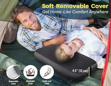 Велика надувна подушка - ALUFT Ultra Camping Pillow для пляжу та кемпінгу, надувна подушка для пригод на природі