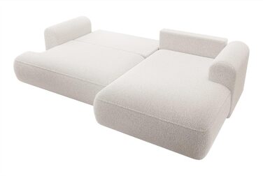 Диван Selsey, кутовий диван, кутовий диван, розкладний диван-ліжко, з функцією зберігання, легкий у догляді, поліуретанова піна, L-подібна форма, лівий, OVO, сірий велюровий вигляд, Castel