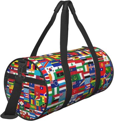 Спортивна сумка з прапорами країн світу, для фітнесу, подорожей та багажу. Велика дорожня сумка на вихідні для жінок та чоловіків.