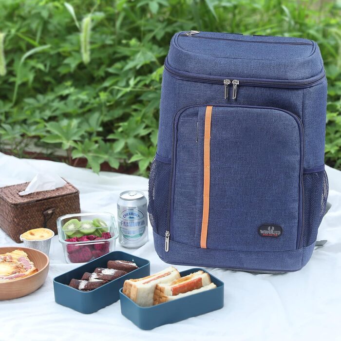 Рюкзак-холодильник 28 л, сумка-холодильник, сумка для пікніка, велика ізольована сумка-холодильник для чоловіків та жінок для пляжу/пікніка/кемпінгу/барбекю/барбекю/пішохідного туризму (синій)